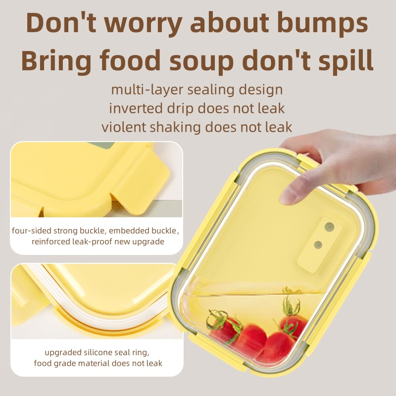 Bestfull Heat-Resistant High Borosilicate Preservation Oven Kitchen Glass Food Container with Silicone Valve