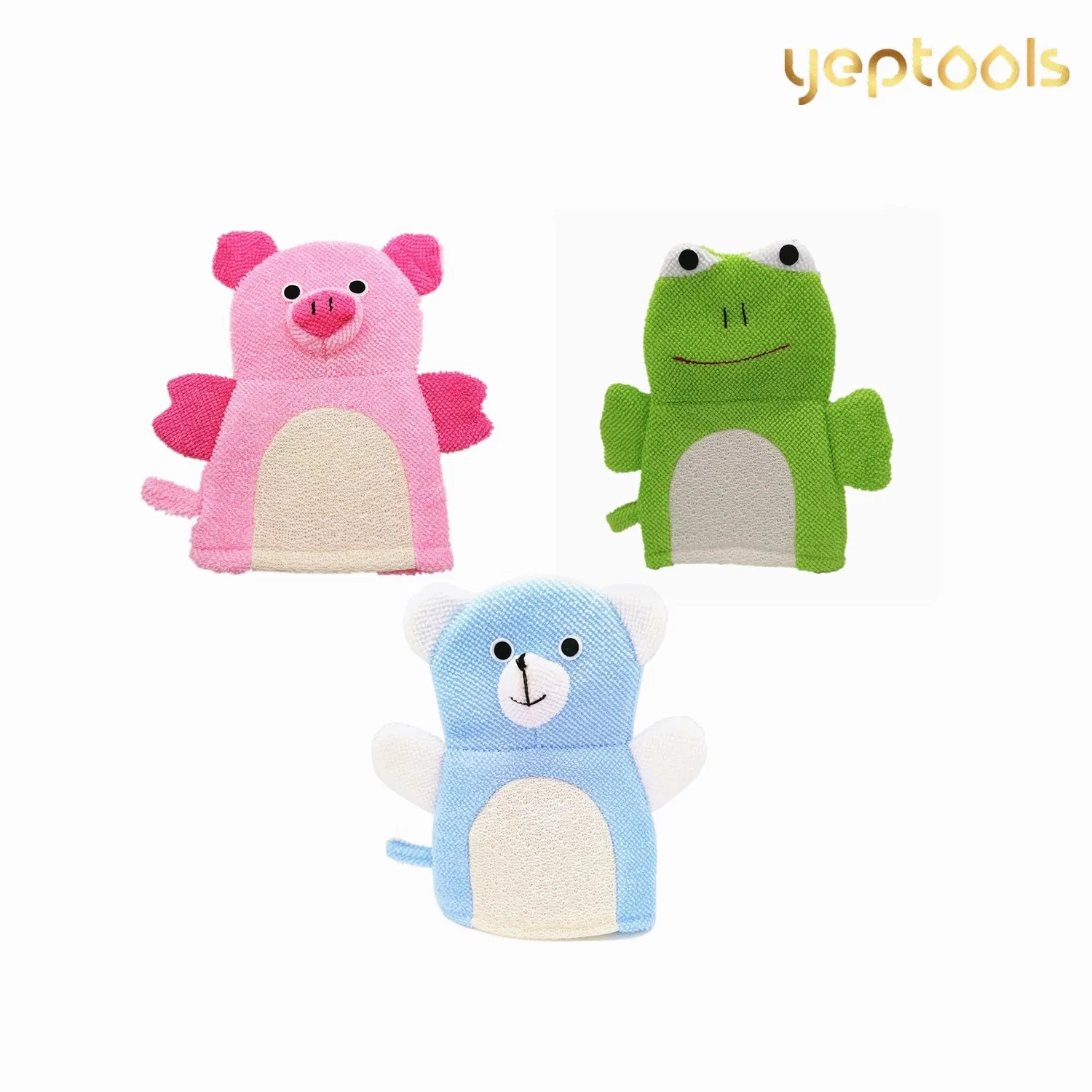 Cartoon Animal Baby Shower Gloves Exfoliating Bath Soft Gloves Mitts