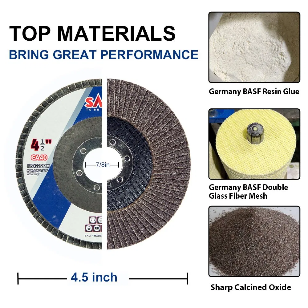 Sali 125mm 5" Calcined Alumina Abrasive Grinding Tool Elastic Flap Disc for Paint Removal