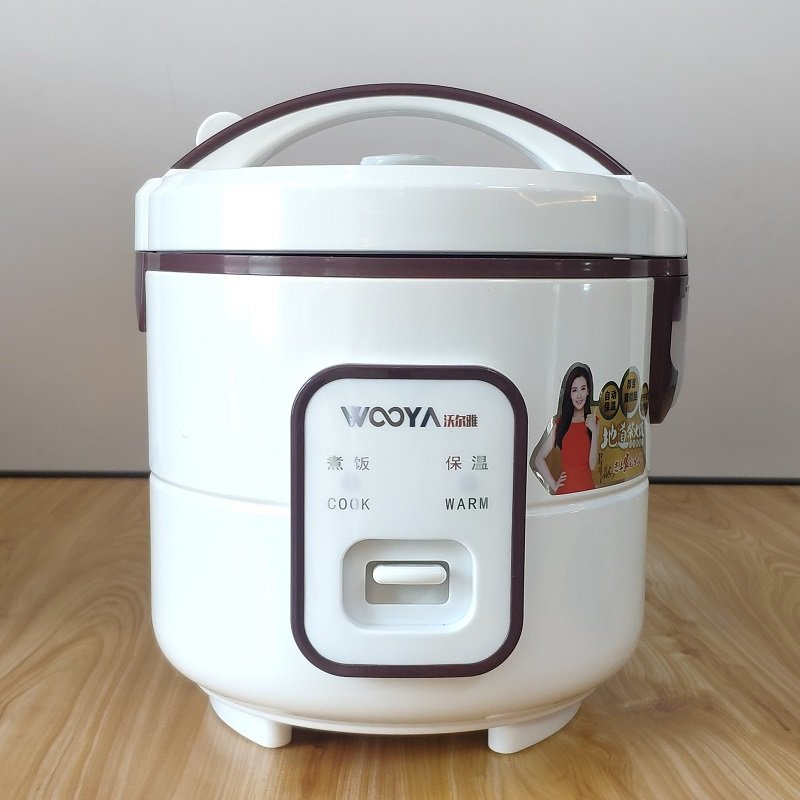 Jar Rice Cooker with Inserted Plastic Steamer, Measuring Cup, Spoon