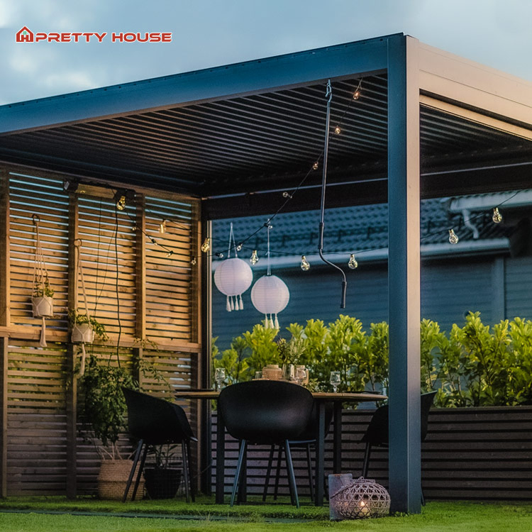 Outdoor Aluminum Pergola Electric Louvered Roof with Remote Control