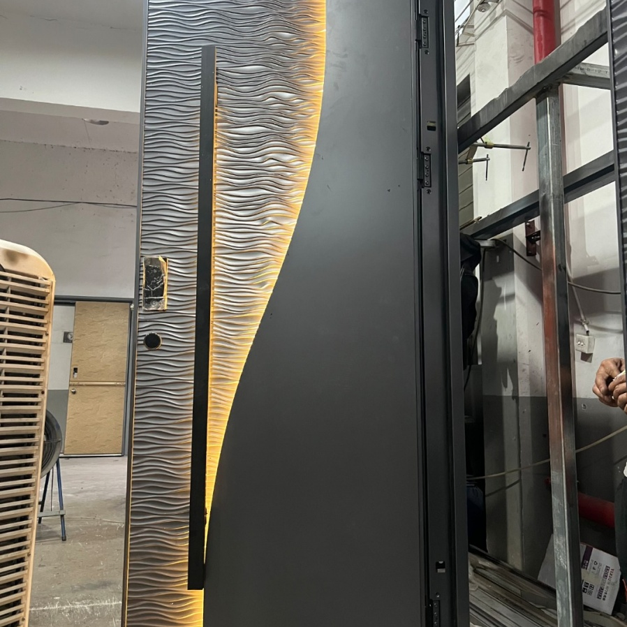 American Standard Exterior Front Cast Aluminium Door with Glass