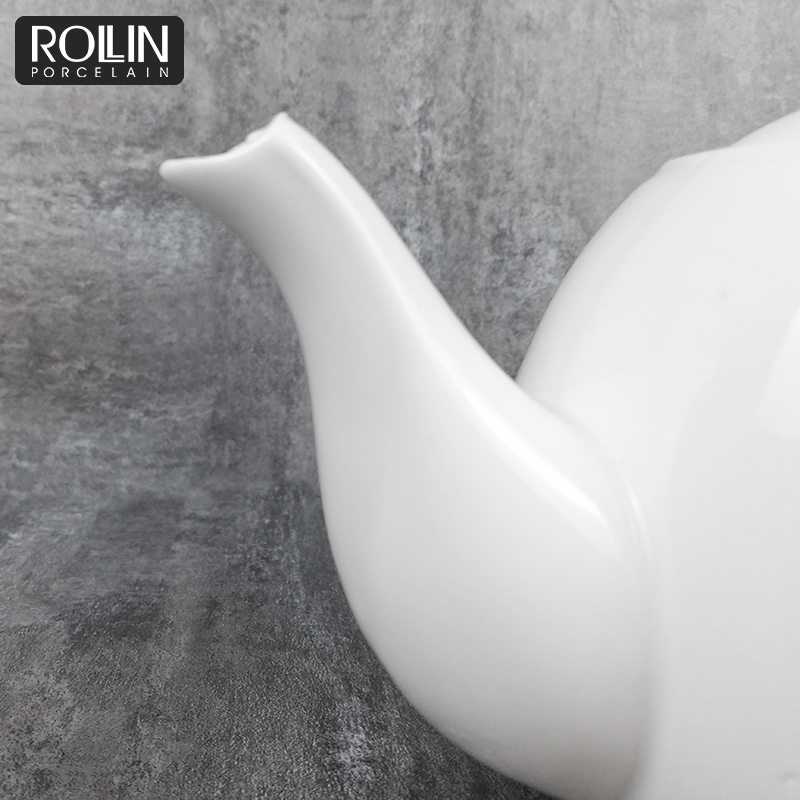 Round Shape Porcelain Coffee Pot with Design