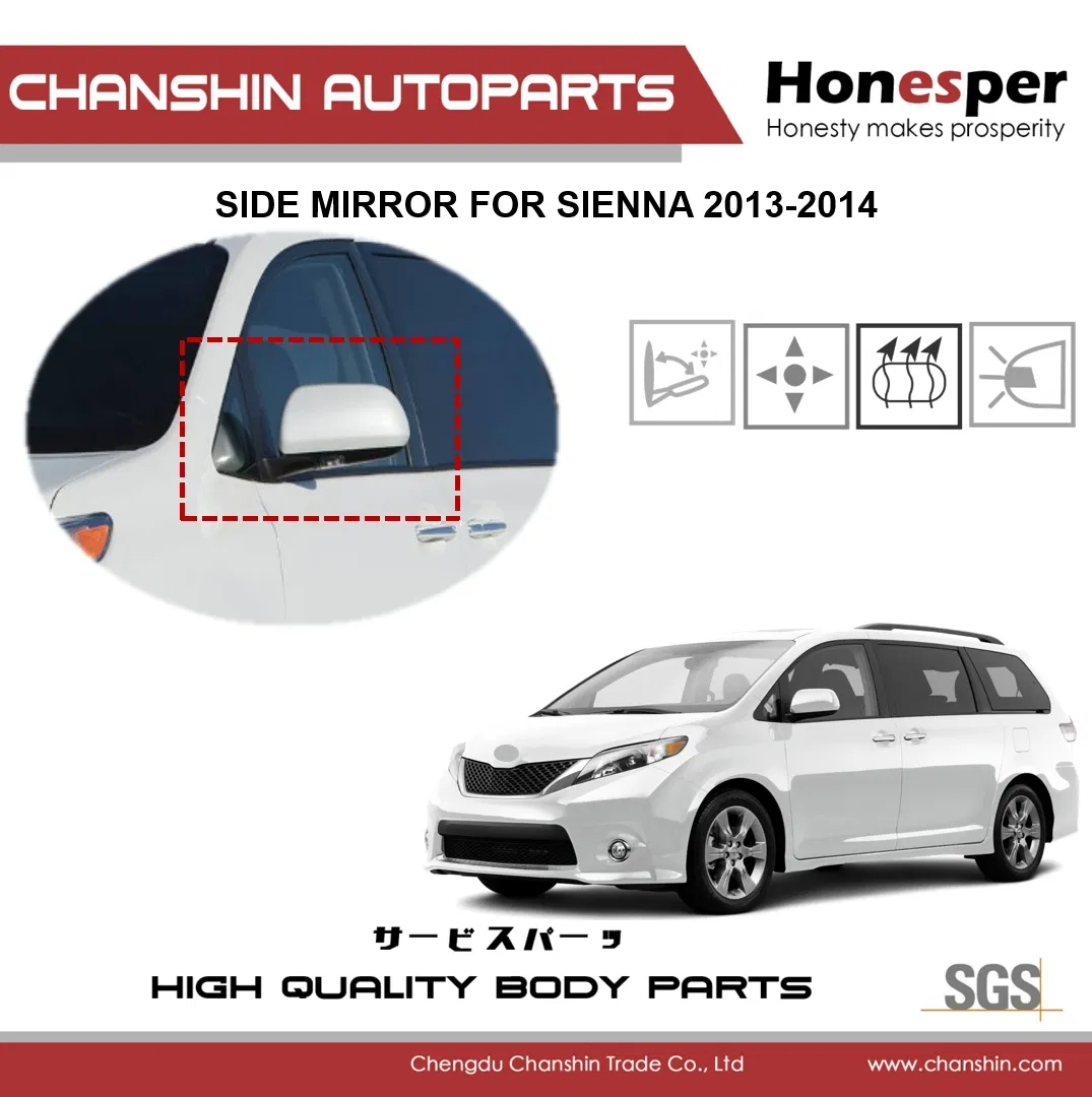 Боковое зеркало для Toyota Sienna 2013-2015, артикулы 87940-08094, 87910-08094