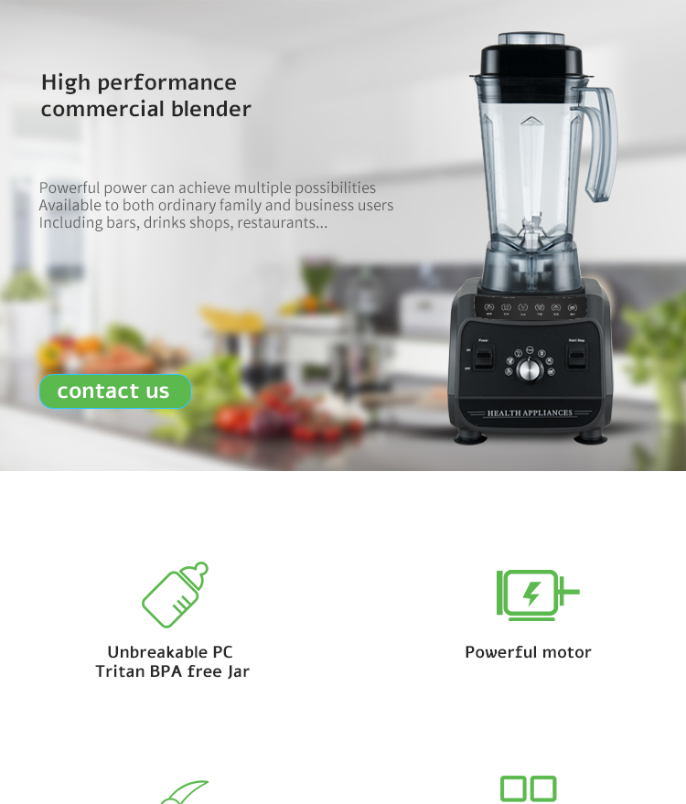 Professional Large Capacity Commercial Blender Digital Smoothie Blender