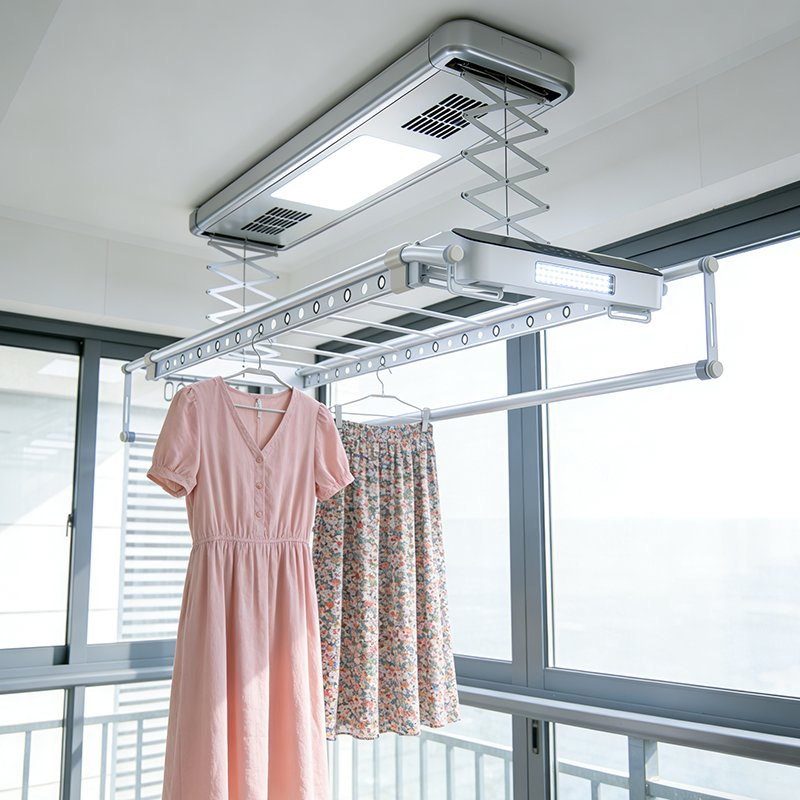 Smart Clothes Drying Rack Adjustable Height Illuminated Sterilization Stylish Clothes Drying Rack