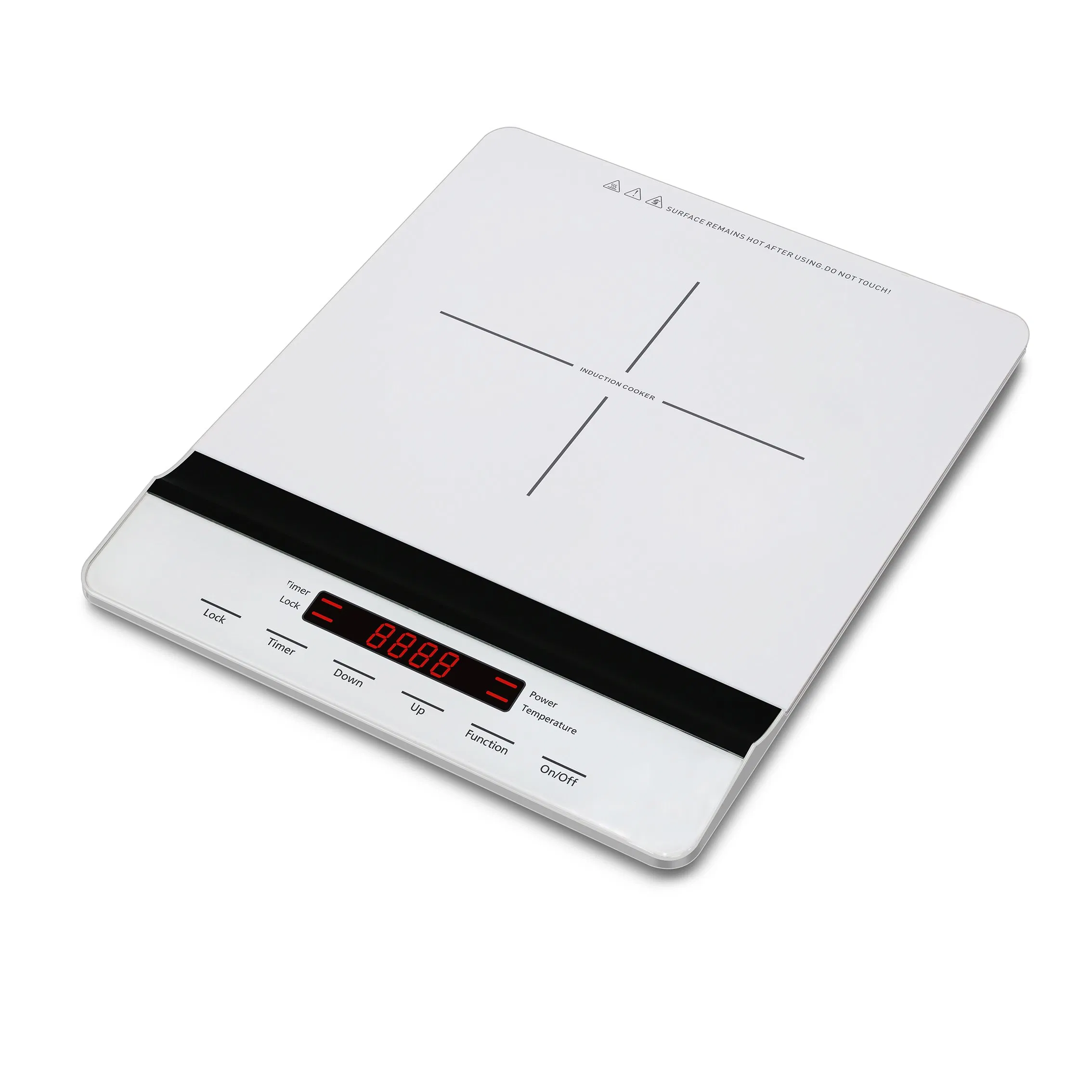 Vertical Double Induction Cooker with Ceramic Glass and Slim Body