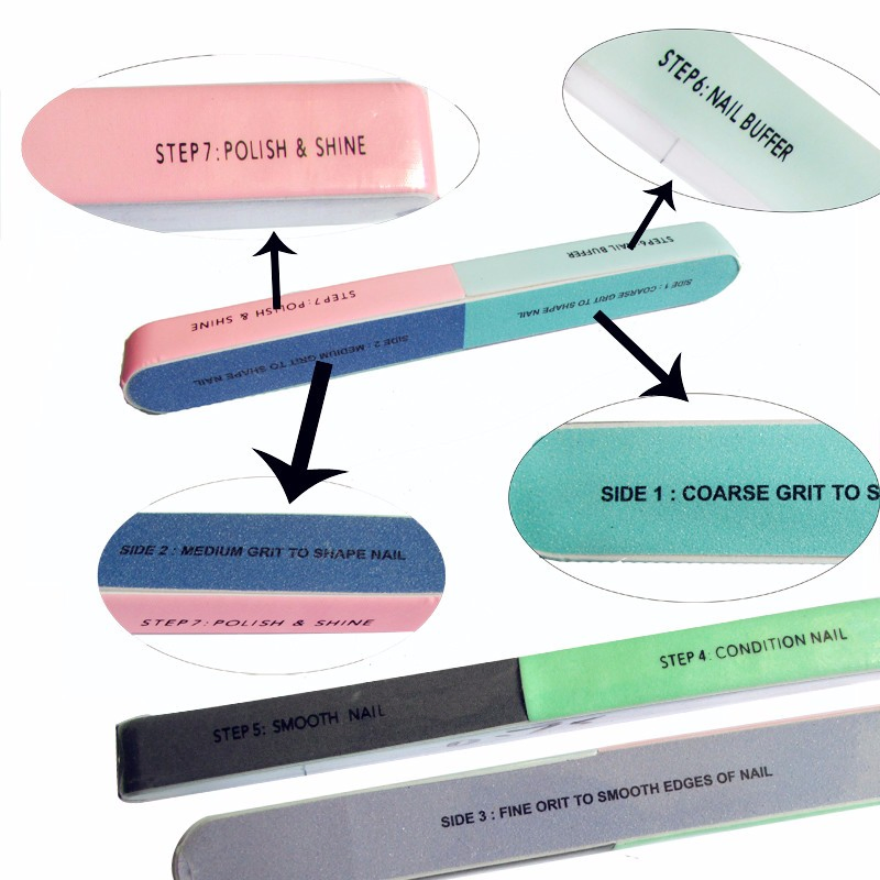 Nail Polish Buffer Professional Sanding Block 7 Way Nail Files for Salon and Home Use