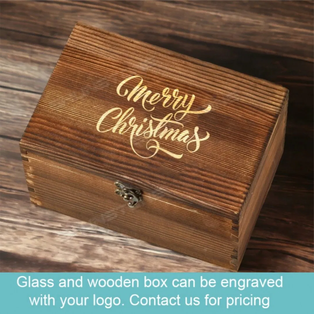 Crystal Round Whiskey Glass with Stainless Steel Whiskey Stones Christmas Gift Set