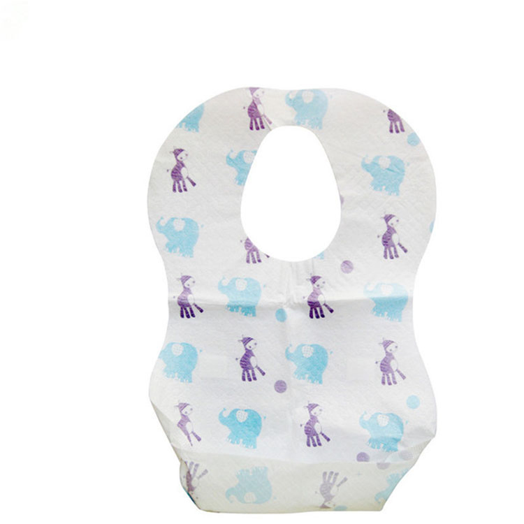 America England Japan Ital Custome Print Baby Product Non-Woven Waterproof Disposable Baby Bib for Feeding