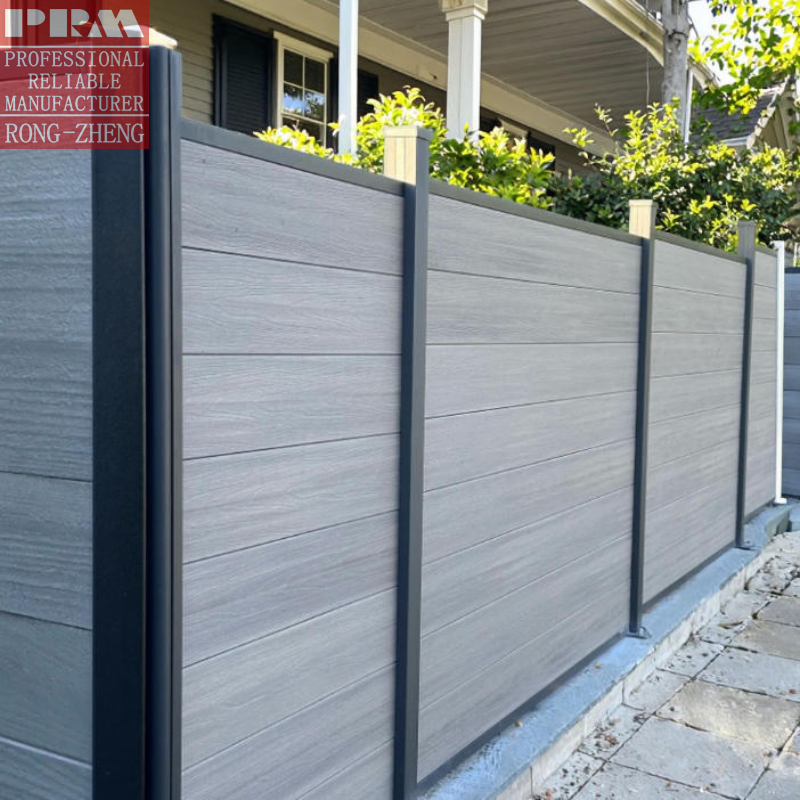 Easy Install WPC with Aluminum Post Wood Plastic Composite Garden WPC Outdoor Fence Panel