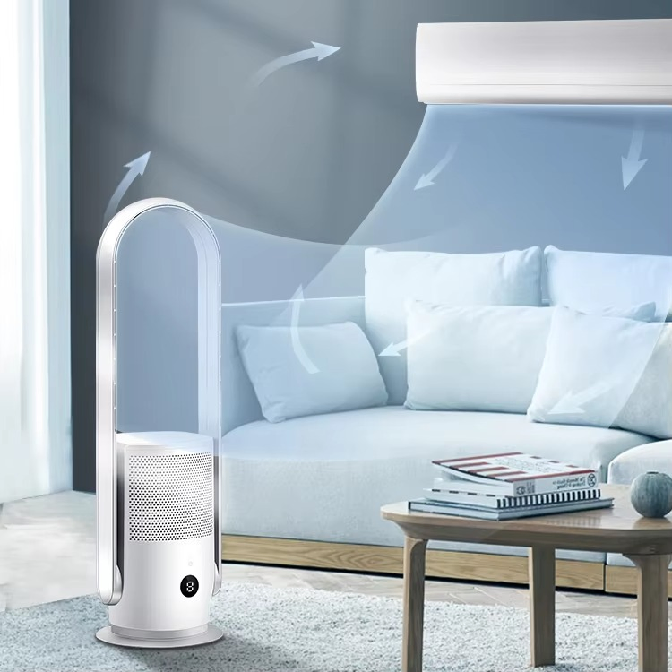 Innovative Airflow Circulator Fan Adjustable Temperature 80 Oscillating Quiet DC Motor Smart Leafless Fan