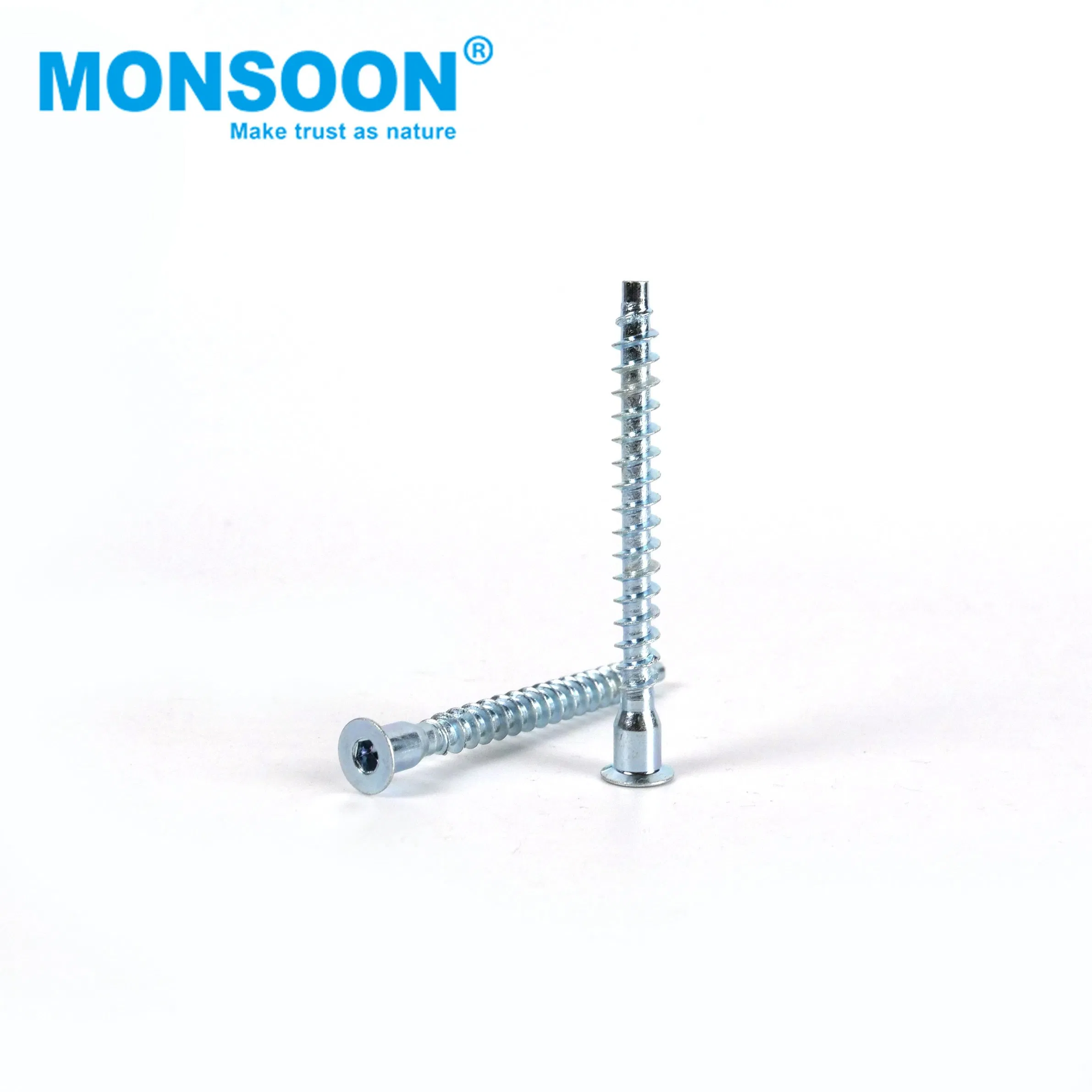 Furniture Fitting Kitchen Cabinet Box Round Head Fastener Stainless Steel Hex Socket Nickel Plated Wood Confirmat Screw