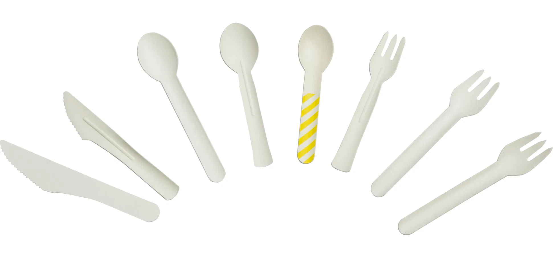 Disposable Paper Spoon Fork Knife Cutlery Set with Kraft Bag Package