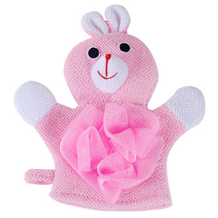 Custom Animal Design Shower & Bathing Scrub Loofah Sponge Exfoliating Scrubber Baby Bath Mitt Gloves for Children Bath Toy