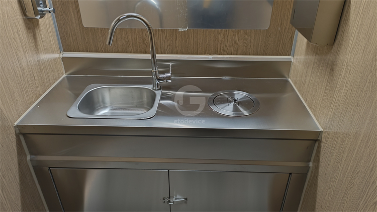 Custom Manufactured Prefabricated Mobile Toilet Prefab Portable Toilet with Wash Basin Sink