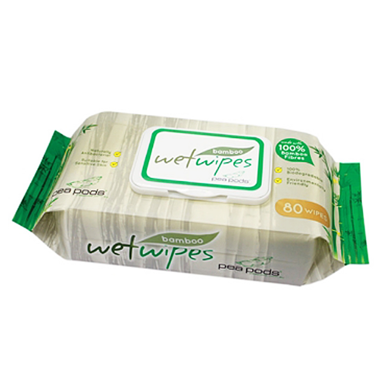 100%Bamboo 80PCS Skincare Cleaning Moist Wipes Flushable and Biodegradable Soft Disinfection Wet Wipe Baby Wet Wipe