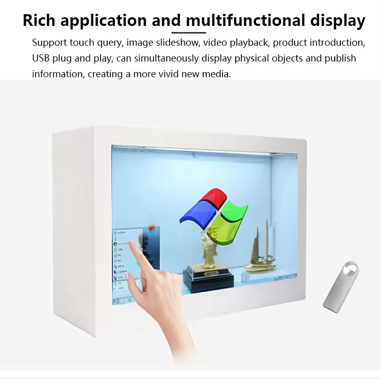 86 Inch Indoor 3D Ai Hologram Interactive Video Holographic Touch Screen Box LCD Transparent Holobox Display Cabinet Showcase