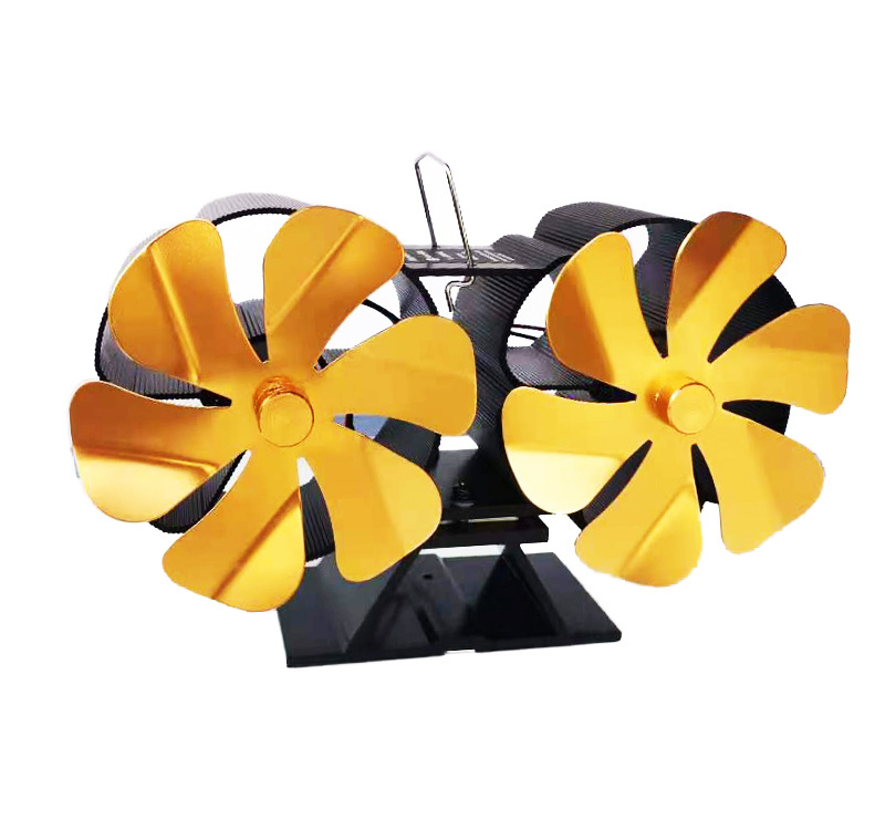 Hot Selling Chimney Duct Wall Mounted Thermal Power Fan, 12 Blade Double Head Stove Fan in Stock