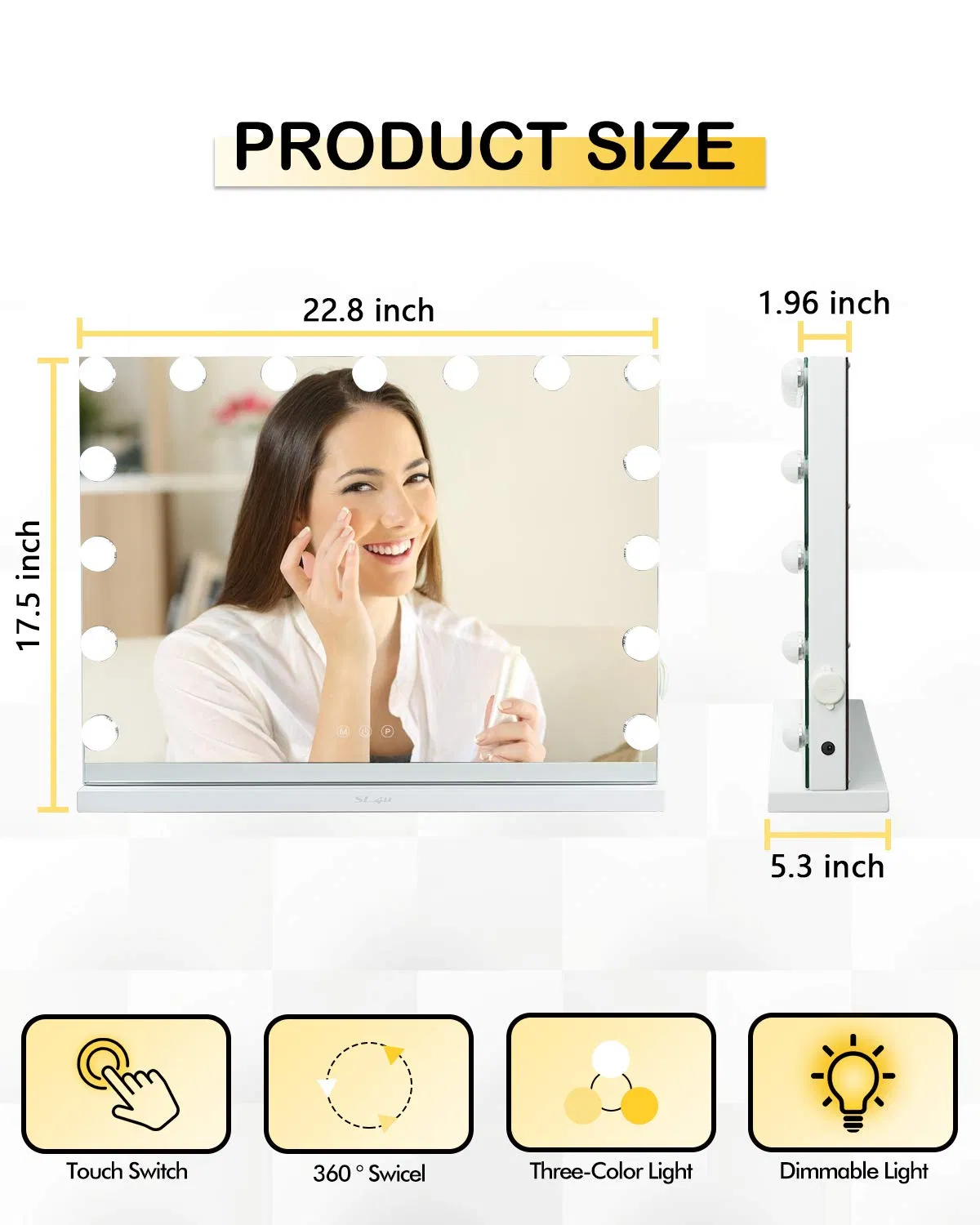 Glamorous Hollywood-Inspired Makeup Vanity Mirror with USB Charging