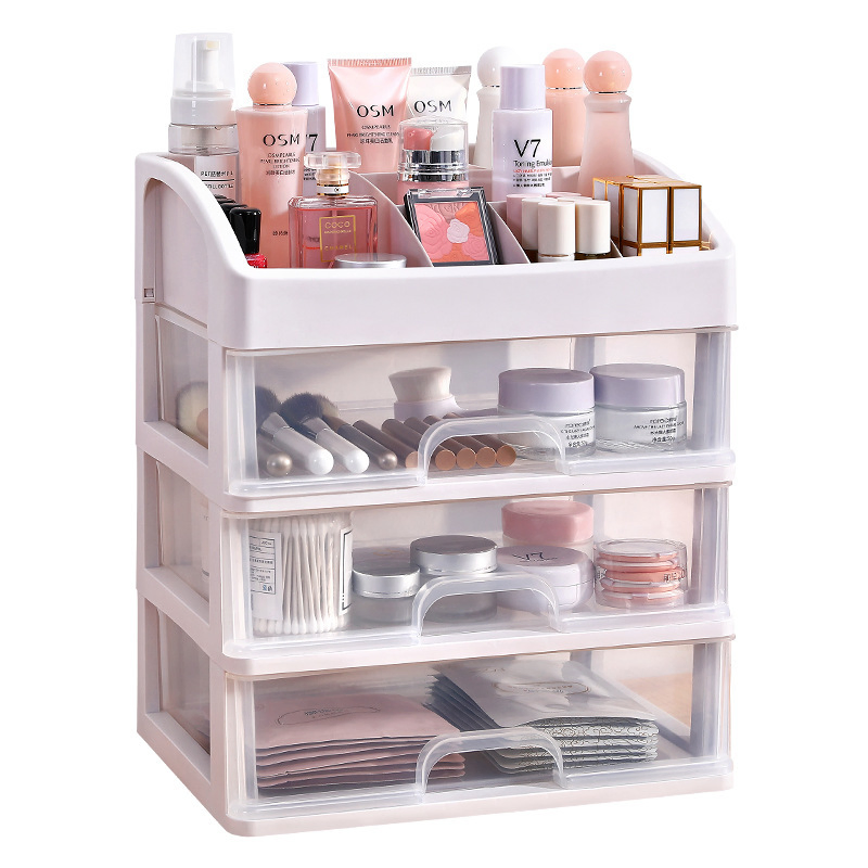 Desktop Cosmetic Storage Box Drawer Type Household Dust-Proof Storage Box Simple Transparent Shelf