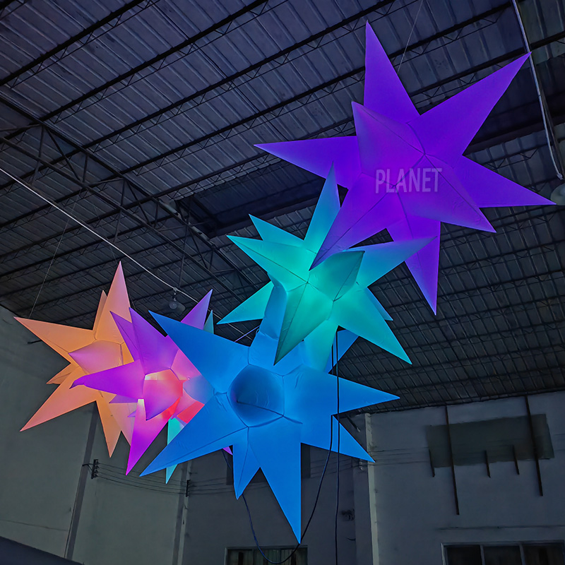 Hanging Inflatable Lighting Star for Stage Decoration