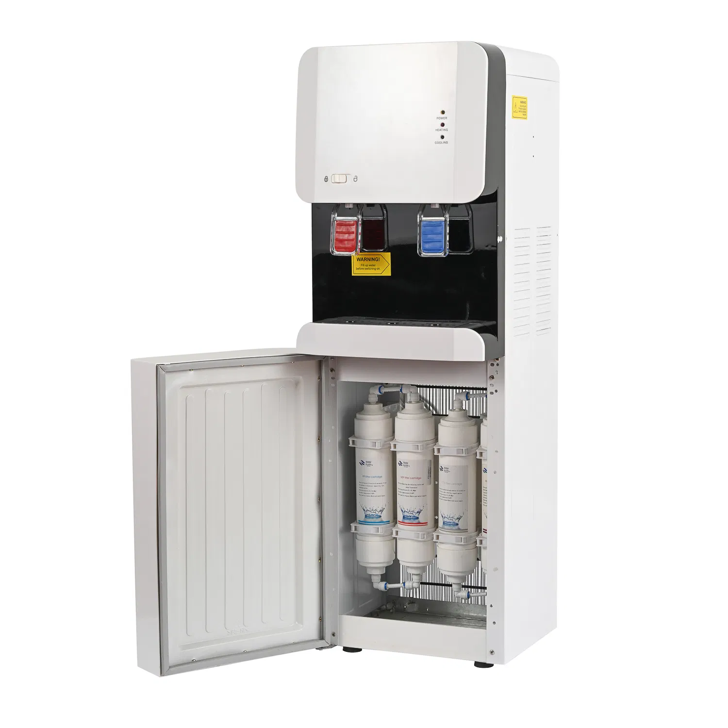 Home Floor Standing Electric Cooling Compressor Cooling Vertical Hot Cold Drinking Water Filter Pipeline Water Purifier Water Dispenser with RO UF Filters