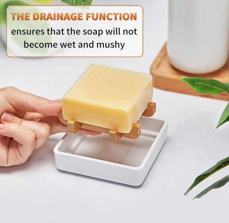 Neutral Shade Single Ceramic Soap Dish Tidy Style Cabinet Bathroom Accessories