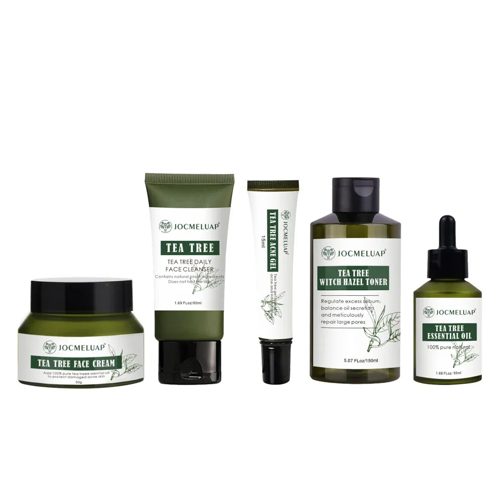 Private Label Best Anti Acne Whitening Product Vegan Herb Skin Care Organic Tea Tree Face Skin Care Set