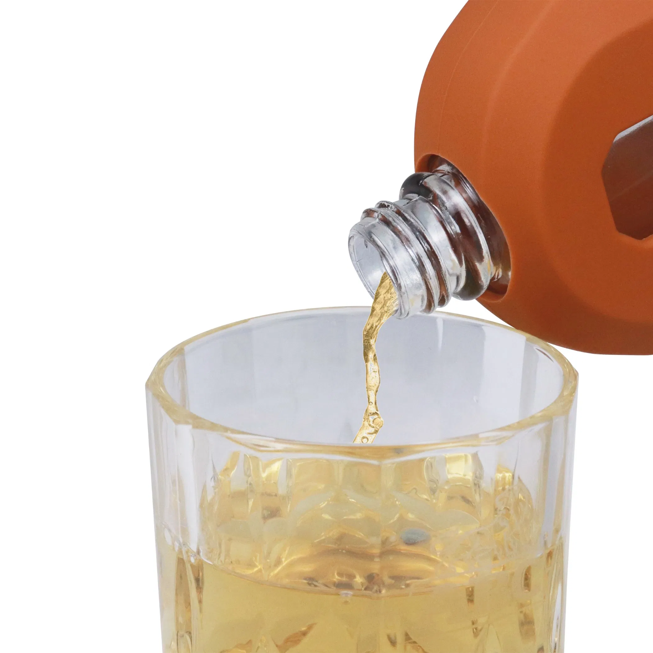 Modern 100ml 240ml Cork Silicone Lid Liners Glass Hip Flask for Whiskey Liquor Sprits