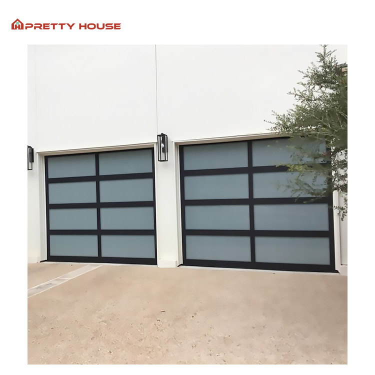 Automatic Aluminum Full View Tempered Glass Sectional Overhead Garage Doors