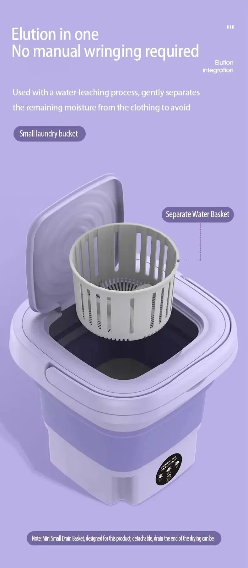 Travel Portable Mini Folding Wash Machine Automatic Small Household Underwear Washer and Dryer Laundry Machine