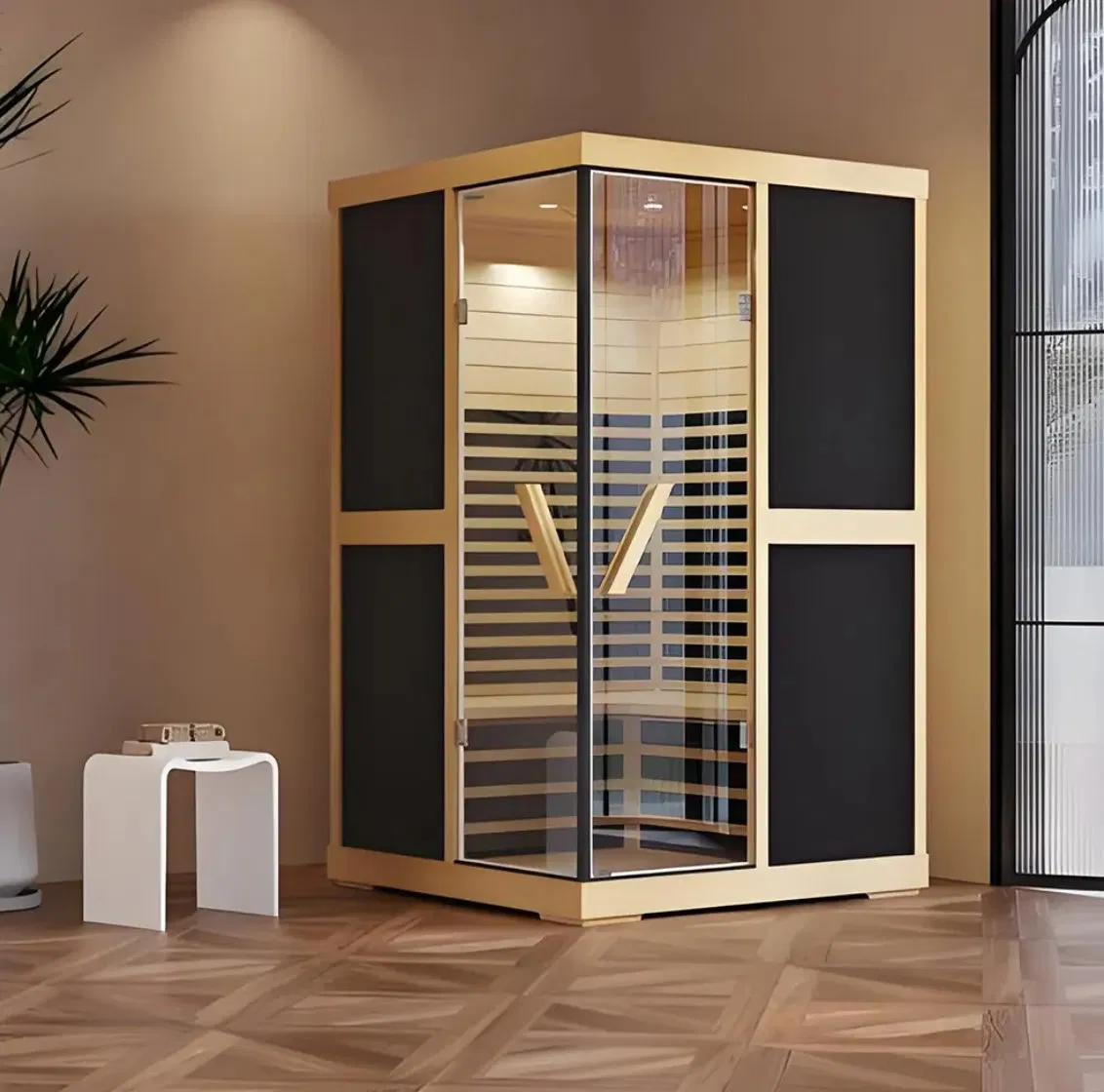 4 Person Family SPA Garden Sauna Cabin Wooden Traditional Wet Steam Outdoor Sauna Room with Shower