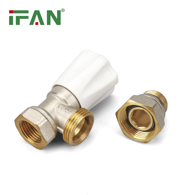 Ifan ASTM F2788 Thermostatic Radiator Valve 1/2'' Angle Valve Customized Brass Radiator Valve