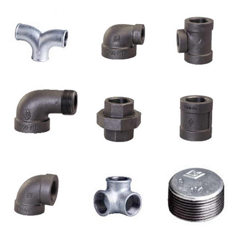 Durable Pragmatic Hot Dipped Galvanized G I Malleable Cast Iron Pipe Fittings Used for Plumbing Materials