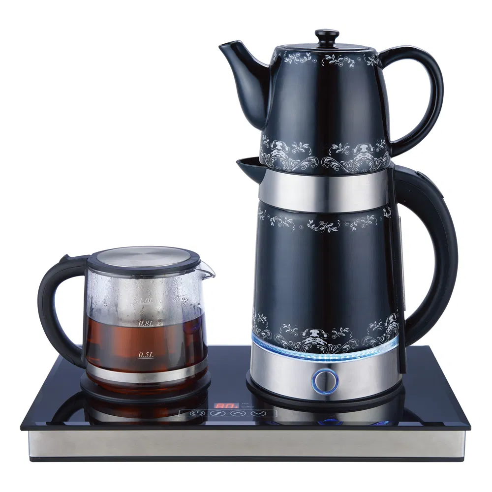 Kitchen Appliance Ceramics 1.7L Electric Stainless Steel 304 Coffee and Tea Maker Tray Set