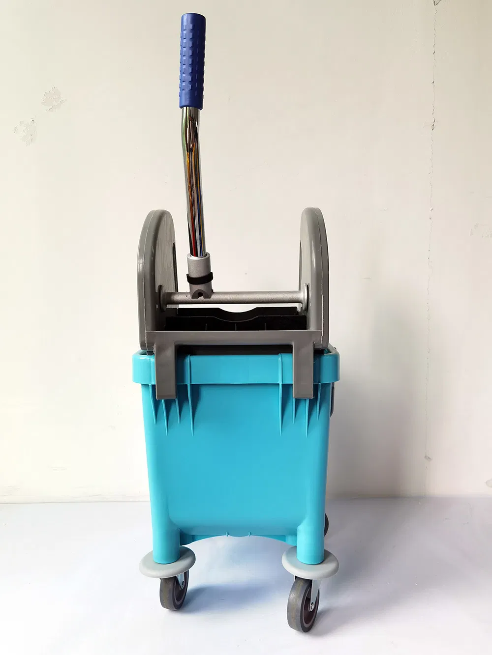 Commercial Industrial Floor Cleaning Mop Bucket & Side/Down Press Wringer Wringer Trolley