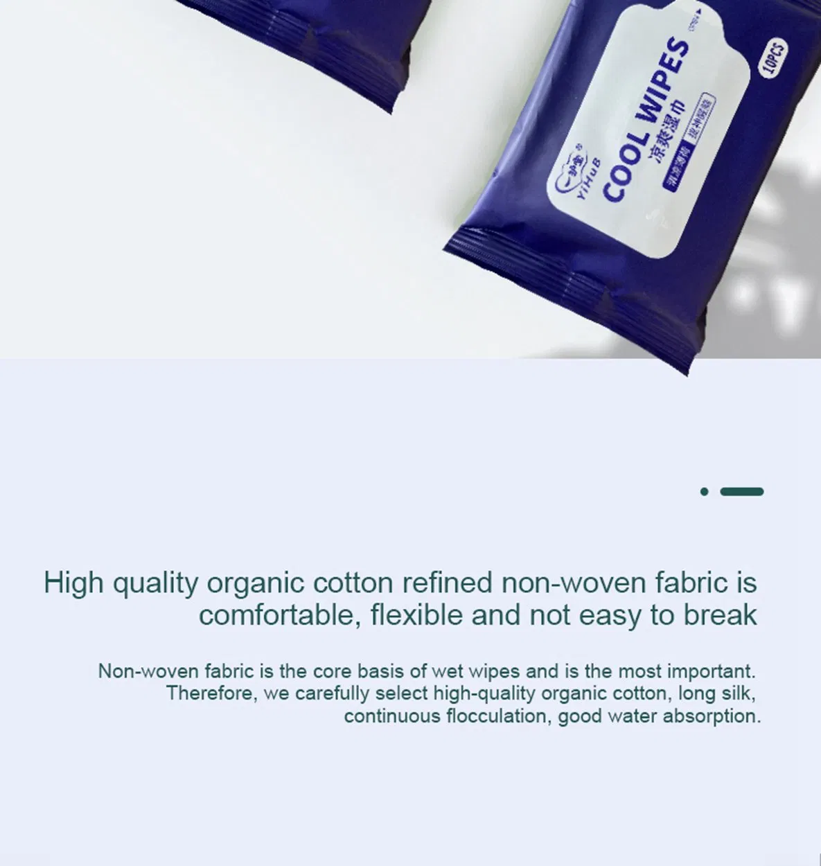 Cool wipes cool down in three seconds Organic non-woven fabric