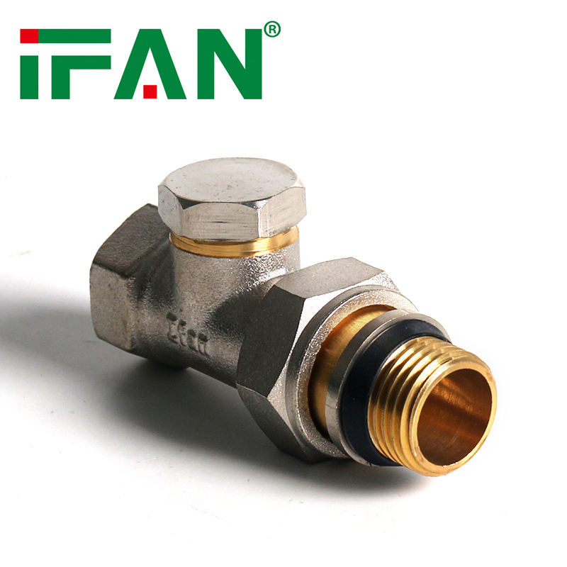 Ifan ISO15875 Brass Radiator Valve 1/2"-3/4'' OEM Brass Straight Return Radiator Valves