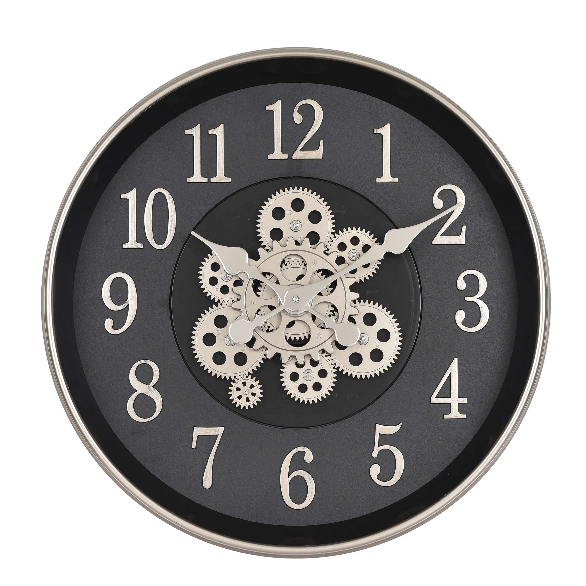 Vintage Gear Wall Clock Easy to Read Digital Design Luxury Customized Large Size Plastic Wall Decor