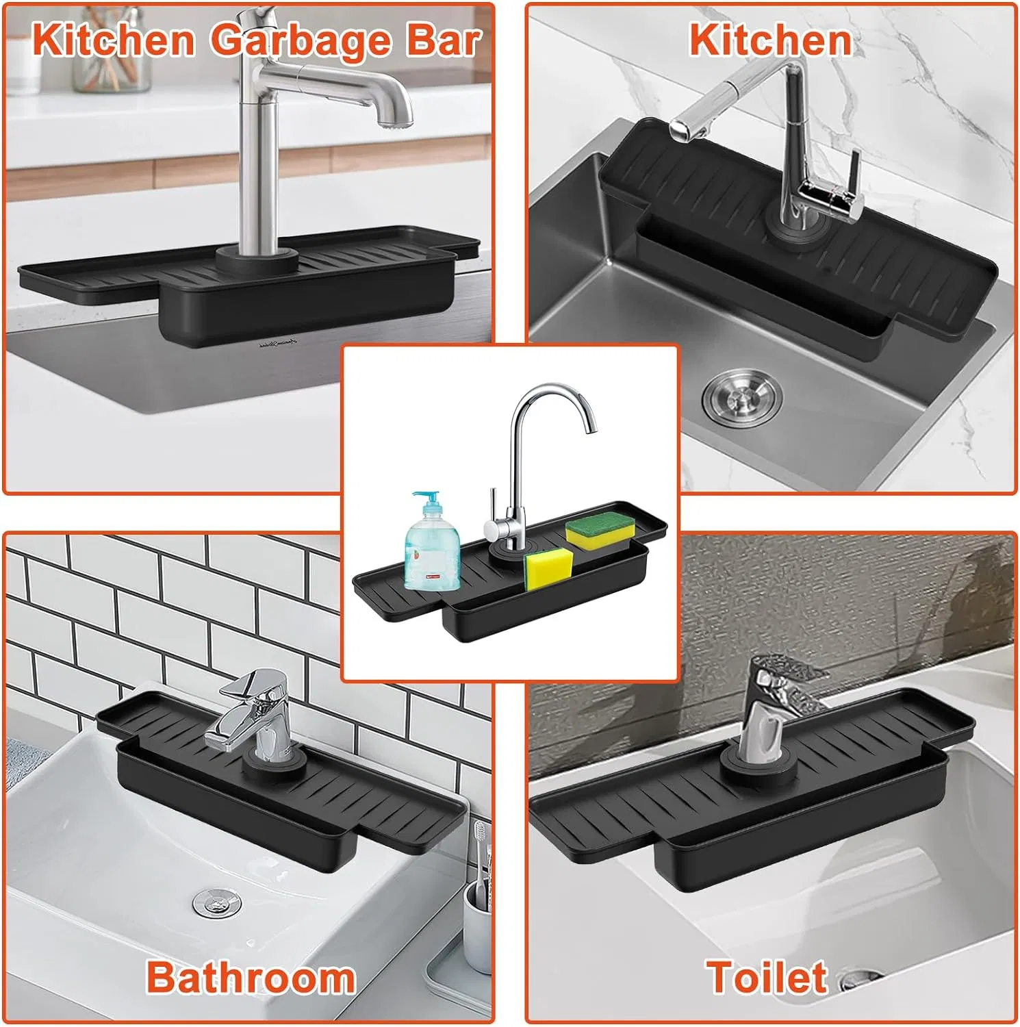 Wholesale Faucet Drain Pad Bathroom Sink Adjustable Slope Anti-Splash Pad Silicone Faucet Mat