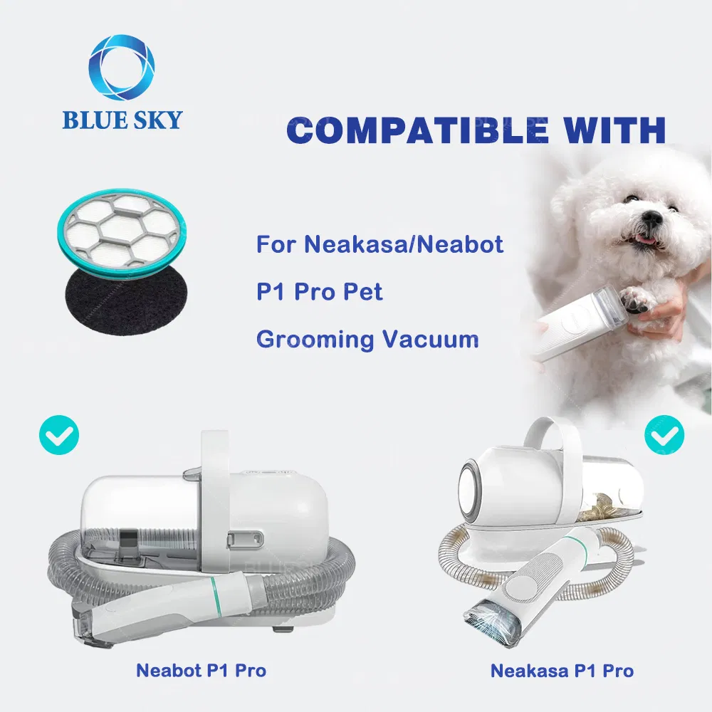 Washable HEPA Filter Sponge Filter Replacement for Neakasa / Neabot P1 PRO Pet Grooming Kit & Vacuum Cleaner Part