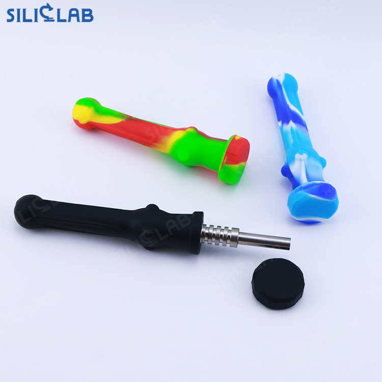 Nc DAB Straw Mini Straight Cylinder Smoke Collector Filter Smoking Pipe with 14mm Titanium Nail