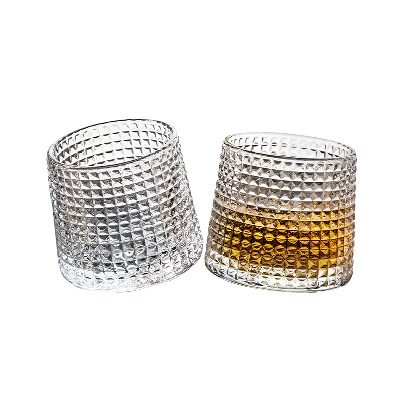 Creative Modern Fashion Glass Cup Embossed Whisky Glass Juice Cup