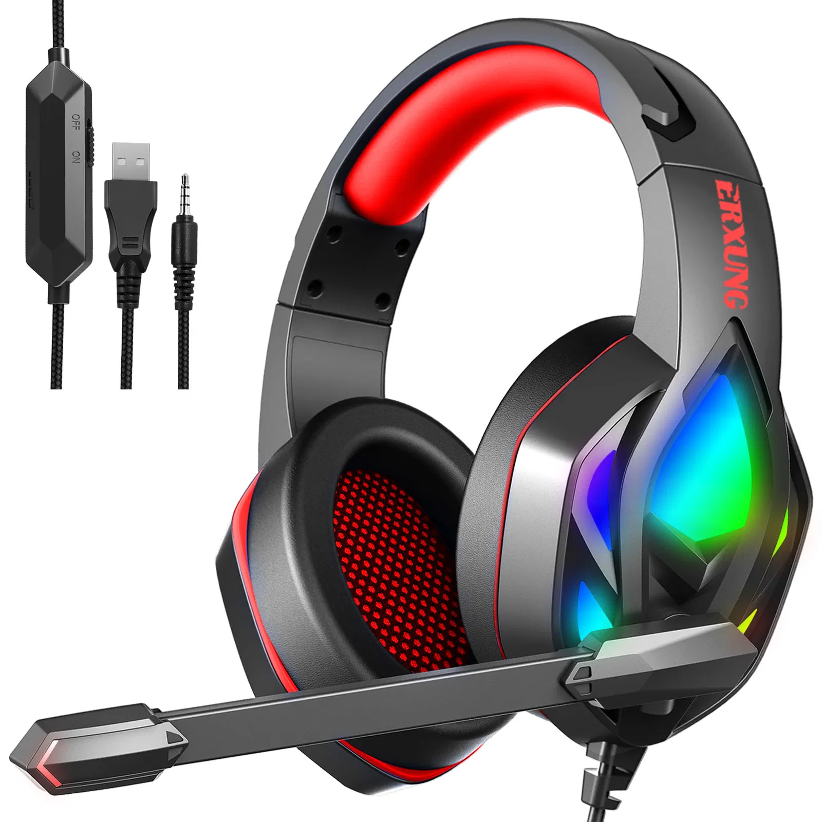 Игровые наушники H100 ANC с микрофоном, RGB подсветка