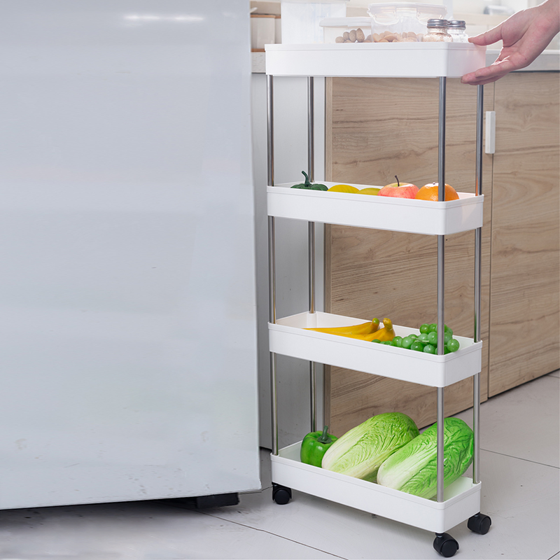 Складная тележка на колесах 3-х уровневая для хранения