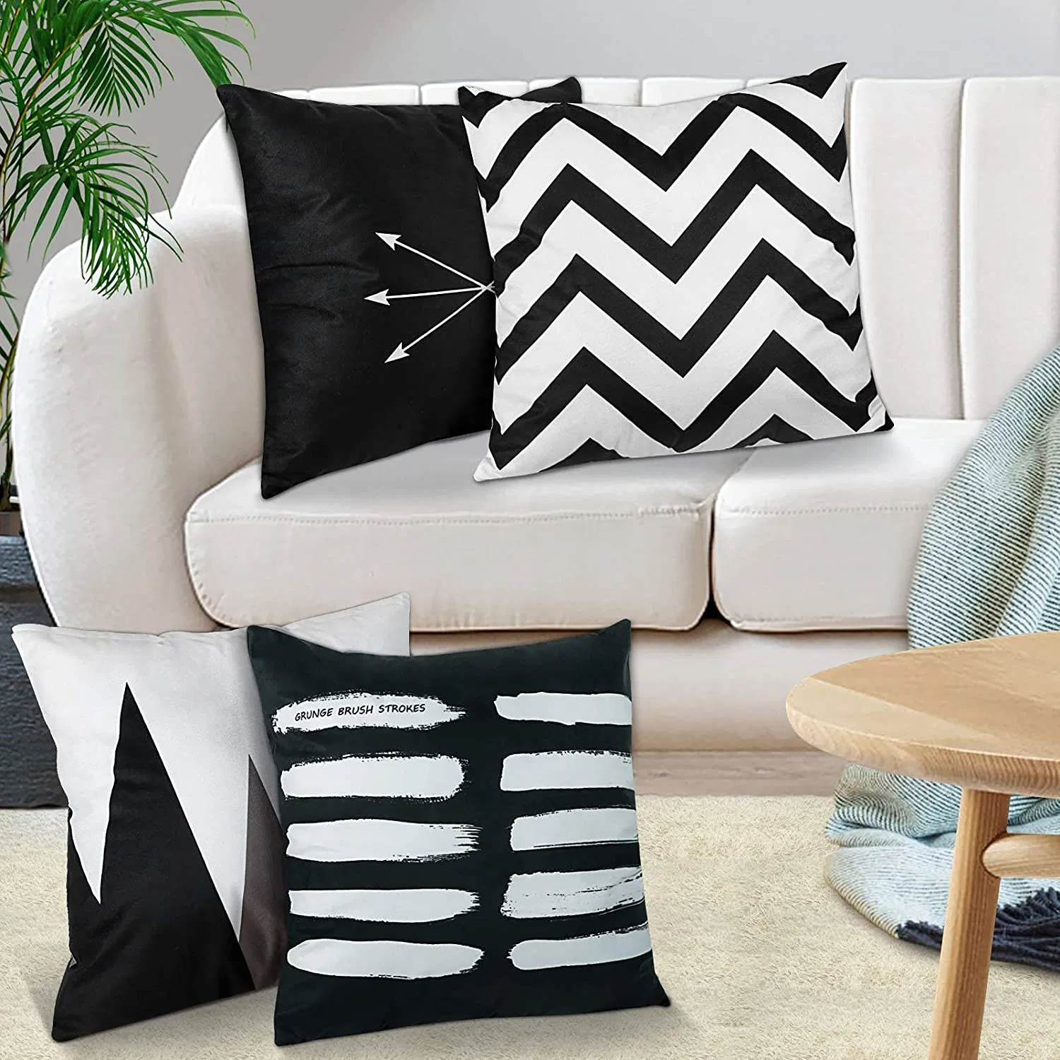 New Living Series Decorative Throw Pillow Case Cushion Cover Black