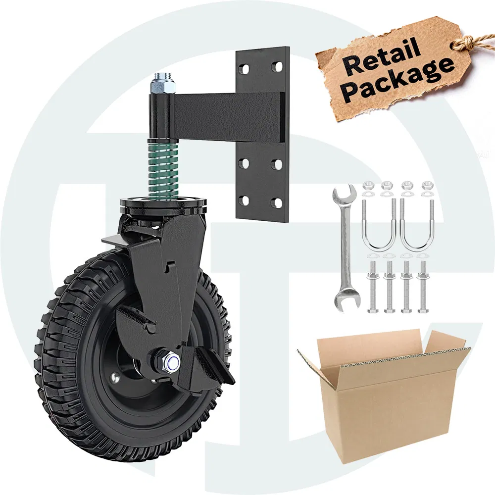 8 Inch Door Wheel Caster for Tube, Wood Gates in Retail Package