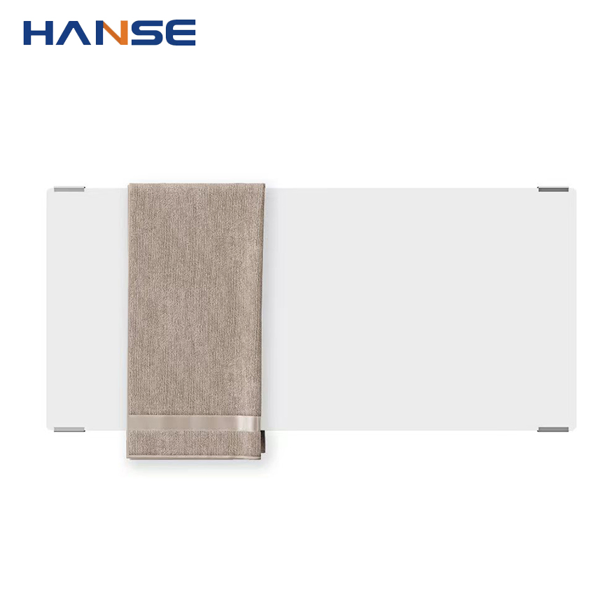 Modern Non-Perforated Black Towel Rack Bathroom Accessories Aluminum Double Towel Rack