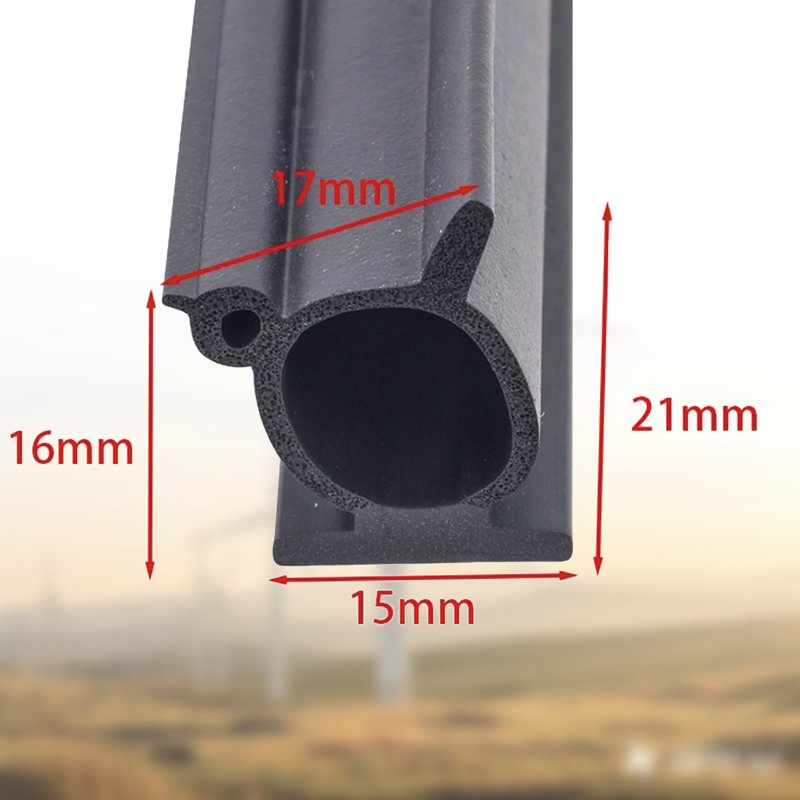Black EPDM Weatherstrip with Tape for Aluminum Door Sealing